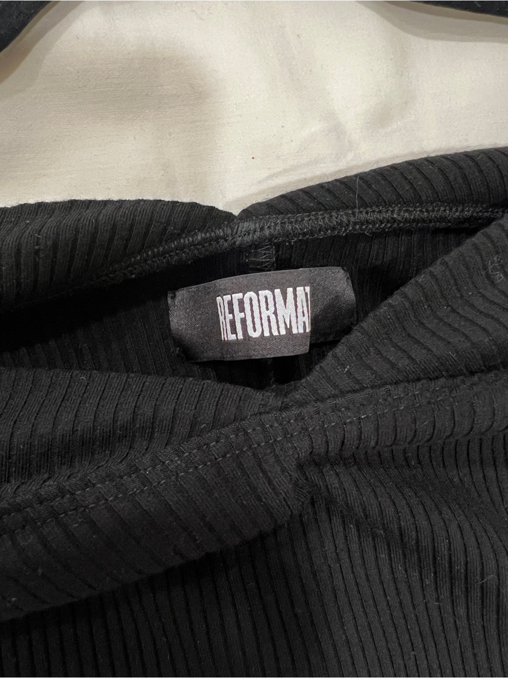 Reformation Black One-Shoulder Ribbed Top - Picture 3 of 5